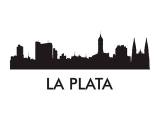 Obraz na płótnie Canvas La Plata skyline silhouette vector of famous places