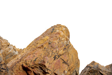 detail surfaces stone brown on white background isolate