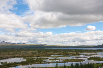 Thingvellir site, famous Icelandic landmark. Golden circle