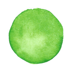 Green drawn watercolor circle
