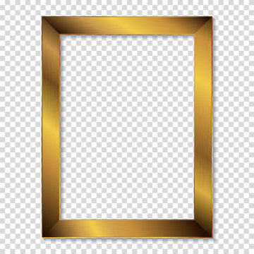 Metal gold frame isolated