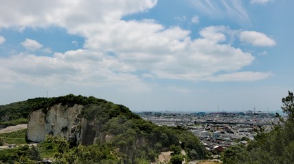 landscape with rocks and blue sky