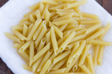 pasta,dry pasta on a napkin,close-up