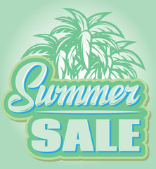 Color vector poster for summer sale with inscription