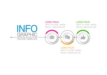 Vector iInfographic template for business, presentations, web design, 3 options.