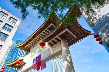 Boston, Ma, USA - October 20, 2018: Entrance to Boston Chinatown, the only surviving historic...