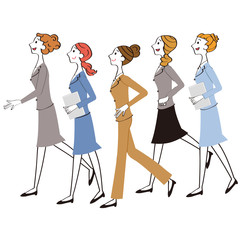 女性会社員横並び集合