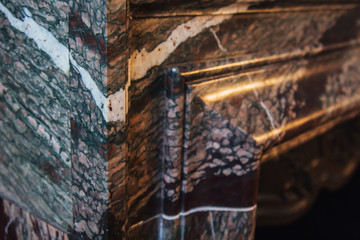 Fototapeta premium texture of black and white and red granite. stone product close-up. stone background copy space