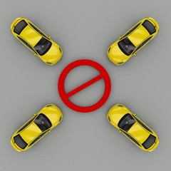 Taxi ban sign concept