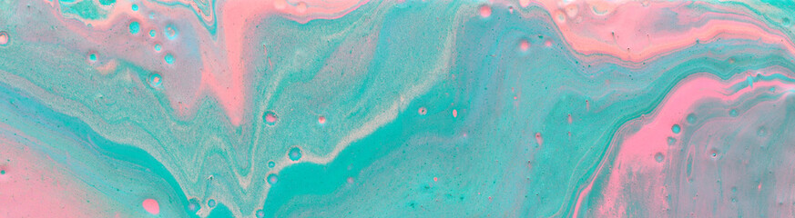 abstract marbleized effect background. mint and pink creative colors. Beautiful paint