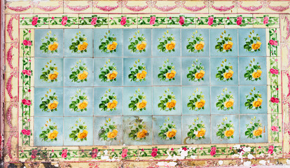 Color flower patten tile national laying streets
