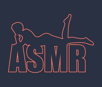 Acronym ASMR - Autonomous Sensory Meridian Response. Health care conceptual image. Woman silhouette