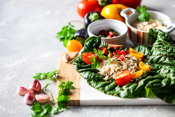  The mangold stuffed with rice and vegetables.