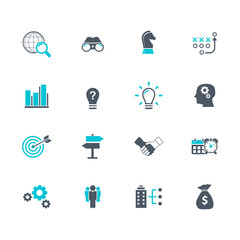 Universal business management and human resources icon set. Universal icons for web and mobile. Vector.