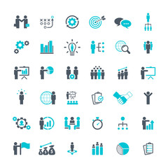 Obraz na płótnie Canvas Universal business management and human resources icon set. Universal icons for web and mobile. Vector.