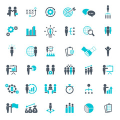 Universal business management and human resources icon set. Universal icons for web and mobile. Vector.