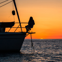 Coucher de soleil en mer, rayon vert