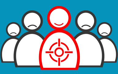 Target icon aim with happy people
