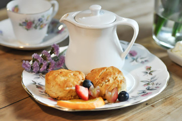 scone or scone with fruit ,whipping cream