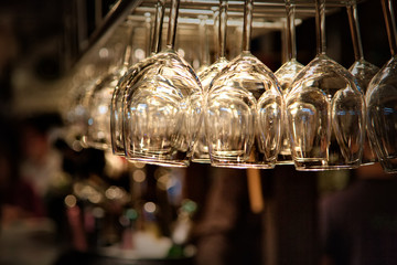 Wine and drinks bad at  Mercado de San Miguel in Madrid historic center