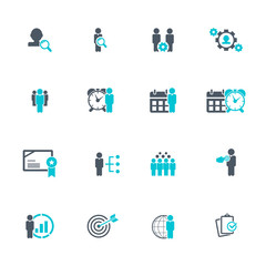 Universal business management and human resources icon set. Universal icons for web and mobile. Vector.