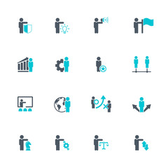 Obraz na płótnie Canvas Universal business management and human resources icon set. Universal icons for web and mobile. Vector.