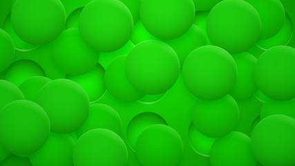 Abstract background of holes and circles with shadows in green colors
