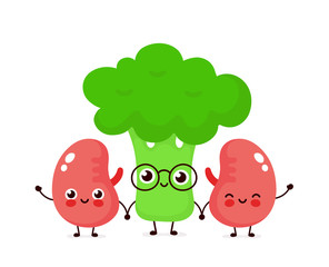 Obraz premium Strong cute healthy happy kidneys 