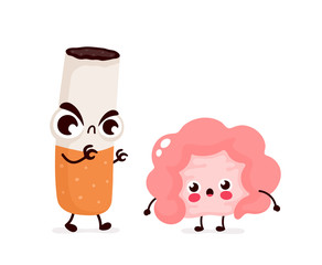 Angry scary cigarette kill inestine character