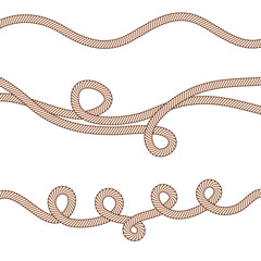 Rope waves like frame on white, stock vector illustration