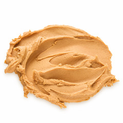 Smear of peanut butter on white