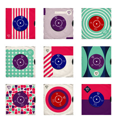 9 vector retro record sleeves