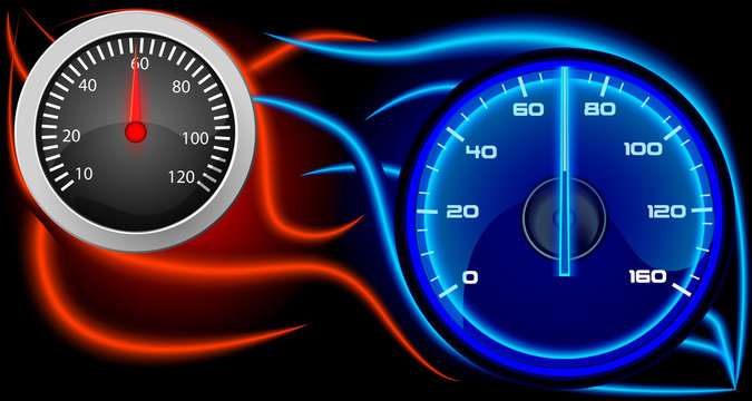 Modern and stylish background with a picture of the speedometer