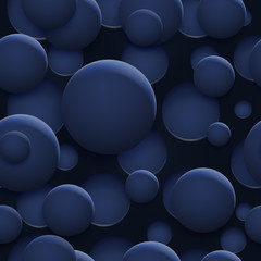 Abstract seamless pattern or background of holes and circles with shadows in blue colors