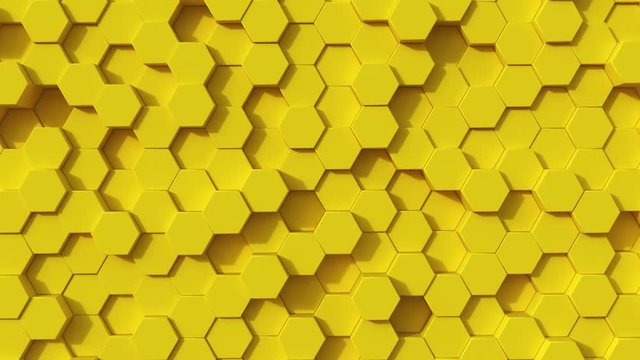 Smooth loop animation yellow hexagone background 