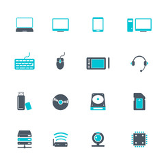 Computer parts icon set
