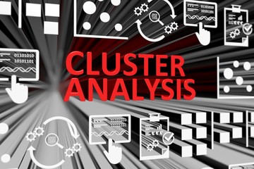 CLUSTER ANALYSIS concept blurred background 3d render illustration
