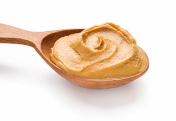 Spoon with peanut butter