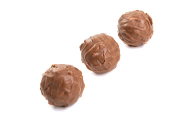 chocolate truffles isolated
