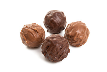 chocolate truffles isolated