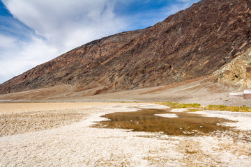Badwater Basin in Death Valley National Park. Badwater is the lowest point in North America. California, USA
