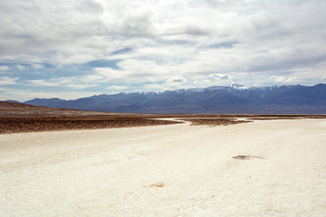 Badwater Basin in Death Valley National Park. Badwater is the lowest point in North America. California, USA