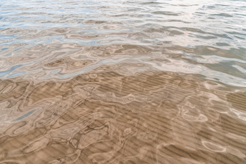 Smooth water surface with sand bottom