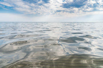Water surface and horizon line