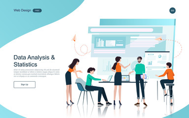 Business concept of marketing and teamwork for banner and website, landing page.Business analysis, stategy and planning.Vector