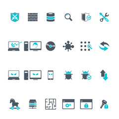 Cyber, Internet Security Icons