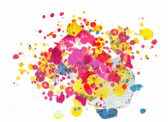 Colourful Splatter Paint Isolated on White Background