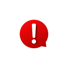 Red alert icon . Important  message sign.