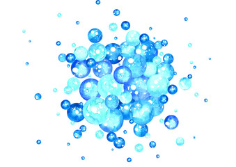 Blue Christmas ball decoration watercolor hand painting frame for decoration on Christmas holiday festival.