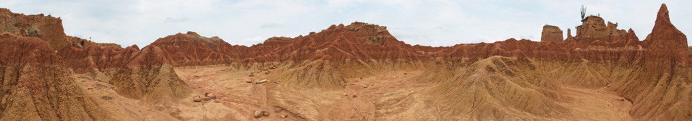 Panoramic sight of the Tatacoa desert part El Cusco in Colombia